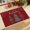 Serie Roja de Productos Nuevos Transfronterizos Manteles Individuales Navideños Decoración de Árbol de Navidad Manteles Individuales Aislantes Decoración de Restaurante Manteles Venta al por Mayor
