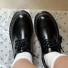 En Stock Mismo Estilo 1461 Zapatos de Cuero de Suela Gruesa para Mujer 2025 Estilo Academia Británica Retro Zapatos Mary Jane de Punta Redonda