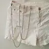 Cadena para la cintura con forma de corazón de metal para mujer, cadena punk para el cuerpo, juego de dos piezas, venta al por mayor de fábrica