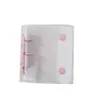 Álbum de Cartas Ins com Duplo Botão A8 Mini 3 polegadas Grade Única Caderno de Folhas Soltas Transparente Estilo Muji Organizador de Armazenamento Simples