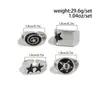 Anillo de Estrella de Cinco Puntas Transfronterizo Europeo y Americano para Hombre, Tendencia de Alta Gama, Hip-Hop, Nicho, Juego de Anillos Personalizados, Joyería de Mano Transfronteriza para Hombre