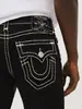 Marca Europeia e Americana Transfronteiriça Tendência True Religion Hot Girl Jeans Y2K Bordado Levanta Bumbum Alta Elasticidade para Mulheres Atacado