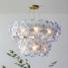 Lámpara de cristal de lujo ligera, estilo francés, de espectro completo, para sala de estar, dormitorio, comedor, diseño moderno y sencillo, lámpara de pétalos de alta gama.