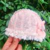 Gorro Fontanela Bebé Diadema Verano Sombrero de Copa Vacío Primavera y Otoño Gorro Delgado para Bebé Encaje de Princesa Gorro Fetal Recién Nacido