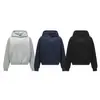 AW3419 High Street Estilo Americano Unisex Peso Pesado 420g Premium Diseño Simple Bordado Sudadera con Capucha de Corte Holgado para Hombre