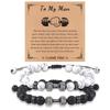 Pulsera de acero inoxidable con diamantes y rompecabezas de amor para el día de San Valentín, nudo de diamante, nudo concéntrico, cuerda de mano para pareja