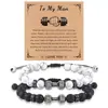 Nuevo Pulsera Trenzada de Proyección 'Te Amo' en Cien Idiomas de Amazon Pulsera Versátil de Cuerda Blanca y Negra Set para Pareja