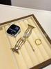 Adequado para Apple Applewatch Pulseira iWatch 1-9 Geração Universal Design Clipe de Papel Pulseira de Metal com Zíper