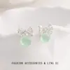 Pendientes Dopamina con Lazo Incrustado de Diamantes 2026 Nuevo Estilo Pendientes de Lujo Ligero Estilo Nicho Pendientes de Perlas para Mujer