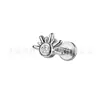 Pendientes de Aleación de Cobre Ecológicos, Pendientes de Zirconia Incrustados de Girasol, Pendientes Personalizados de Aleación de Titanio de Gama Alta de Nicho