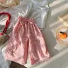 Pantalones Anchos Anti-Mosquitos para Niñas de Verano 2025 Moda Nuevo Casual Cuadros Cintura Alta Sueltos Largos Modernos
