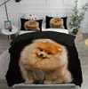 Ropa de cama Amazon transfronteriza de tres piezas impresión digital 3D animal gato perro sábana funda de edredón venta al por mayor de fábrica