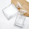 Botella de Perfume Cuadrada Plana de 30 ml en Stock, Botella de Vidrio Simple de Alta Transparencia de 50 ml para Sub-Embotellado, Botella de Spray Portátil de Múltiples Especificaciones para Cuidado Diario