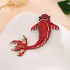 Broche de Carpa de Esmalte Pintado Estilo Chino de Alto Sentido Nicho Elegante Elegante Elegante Lujo Diamante Gota de Aceite Pin de Ramillete
