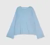 Blusa de Tricô Respirável Confortável Leve de Linho e Algodão Transparente Proteção Solar Manga Longa Modelagem Solta Emagrecedora Sensação de Nuvem