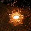 Suporte de Vela Flor de Lótus de Vidro Cristalino Simples Nórdico Confissão Romântica Presente de Casamento Decoração de Casa com Velas Ornamentos