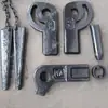 Viga superior articulada de metal com conexão de pino horizontal estável, forte aplicabilidade, bloco de cunha duplo, placas de orelha esquerda e direita, anel de retenção de pino redondo