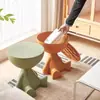 Mesa de Centro Pequeña Plana Estilo Crema Creativa para Sala de Estar, Mesita de Noche con Forma de Oso para Dormitorio, Mesa Auxiliar, Mesa de Centro para Apartamentos Pequeños, Mesa Lateral para Sofá