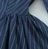 Exportación Transfronteriza Ropa de Mujer Otoño 2025 Estilo Europeo y Americano Dobladillo de Flor de Capullo Esponjoso Chaqueta de Traje Rayada Vertical para Mujer B129624