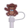Cross-border quente cartoon bonito urso tampa de palha 8-10MM universal dustproof palha plugue PVC cola flexível manga de palha