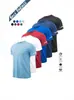 Camiseta Deportiva de Manga Corta para Hombre Multipièce Talla Europea Transpirable de Secado Rápido para Correr Azul Fútbol Entrenamiento Fitness Ropa Casual
