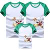 Ropa para padres e hijos camiseta de manga corta de cuello redondo y manga raglán con combinación de colores gxchristmas Navidad personalizada caricatura ropa infantil estilo europeo y americano