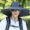 Sombrero de Pescador de Ala Ancha Grande para Exteriores de Verano para Cubrir la Cara, Sombrero de Pesca Anti-UV, Sombrero Plegable para Protección Solar en Ciclismo de Ocio