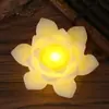 Lámpara de Loto LED de Vinilo Portavelas Electrónica Luz Eterna Templo Lámpara de Mantequilla Recargable Vela Decorativa Navidad