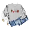 Amazon eBay estação independente Suéter estampado novo bagunçado brilhante divertido gola redonda casual top solto