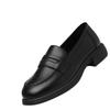 Zapatos Loafer Estilo Nuevo Primavera y Otoño 2026 Punta Redonda Sin Cordones Suela Gruesa Estilo Británico de Cuero Versátiles para Madres de Edad Media y Mayores