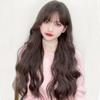 Fábrica en stock rojo con peluca cabello largo rizado químico fibra cabeza cubre cabeza flequillo ordenado ola grande cabello largo camarón venta al por mayor