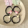 Elásticos de Cabelo Estilo Coreano para Estudantes, Scrunchies Fofos, Tiras Pequenas de Couro, Presente para Namorado, Pulseiras de Casal