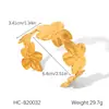Pulseira de Aço Inoxidável Estilo Ins Europeu e Americano Banhada a Ouro 18K Pulseira Aberta Sem Desbotamento Pulseira de Aço Titânio Pulseira de Alta Qualidade Feminina