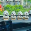 Adornos para el Interior del Coche, Adornos para Coche con Cabeza Oscilante, Perro Teddy de Pedrería, Gato de la Suerte para Coche, Conductora Independiente Transfronterizo