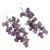 Pendientes de Cristal Natural Popular Europeo y Americano Pendientes de Borla Yoga DIY 7 Colores Pendientes Largos para Mujer