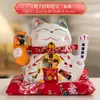 Estatueta de gato da sorte em cerâmica estilo japonês, mão acenando elétrica, tamanho grande, adequada para inaugurações de lojas, caixas registradoras, balcões de recepção, decoração de casa e como presente