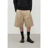 Estilo retrô japonês de verão, drapeado, silhueta solta, comprimento três quartos, calças estilo ocidental, calças de perna larga, unissex, casual, versátil, shorts preguiçosos