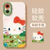 Adequado para Apple 18Promax Gato da Pradaria Gato Kt Suporte com Cordão para iPhone Capa Macia e Rígida Personalização UV