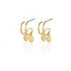 Brincos de coração banhados a ouro de camada dupla brincos femininos em formato de coração brincos de temperamento simples design doce de nicho brincos de alta qualidade