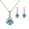 Aretes Geométricos Transfronterizos de Yiwu Nicho Aretes Ligeros de Lujo Collar para Mujer Combinación con Todo Aretes de Tuerca de Alta Gama Collar Juego de Joyería