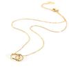 Collar de acero de titanio con hebilla de doble anillo, temperamento ins, diseño de nicho de lujo ligero, cadena de clavícula simple que combina con todo para mujer