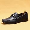 [Exclusivo VIP] Zapatos tipo gorro para hombre Piel Genuina Primera Capa Piel de Vaca Suela Suave Mocasines Británicos Slip-On Zapatos Casuales