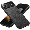 Adecuado para iPhone 18 Pro Funda de Teléfono Magnética de Carga Inalámbrica Magsafe 16 Plus Funda Protectora de Cuero con Patrón Cruzado