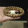 Sándalo verde 0.8 cuentas de doble anillo cuentas accesorios danza del león estilo nacional pulsera para jugar joyería al por mayor