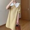 Ropa de Mujer Estilo Bosque Diseño Cuello Muñeca Vestido Recto Casual con Volantes Dulce Primer Amor Minifalda con Elegancia Moderna