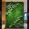 Flor artificial artificial artificial pared planta verde fondo césped decoración de pared Verde