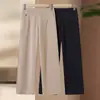 Calça Mom Estilo Novo, Calça de Verão Fina de Perna Larga para Mulheres de Meia-Idade, Cintura Elástica, Calça Casual de Caimento Solto para Mulheres de Meia-Idade e Idosas