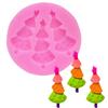 Molde de Silicone para Árvore de Natal de 3 Peças DIY Bolo Chocolate Gesso para Aromaterapia Vela Decoração