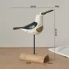 Adornos de Pájaros de Cola Larga de Madera Pintada Estilo Mediterráneo, Decoraciones Creativas para el Hogar, Manualidades de Pájaros para Mesa de Sala de Estar