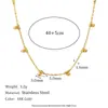 Estilo Cross-Border Europeu e Americano Simples e Versátil Elegante Aço Inoxidável Banhado a Ouro 18K Corrente Fina Pingente de Franja Coleção de Colares